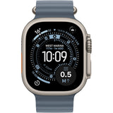Apple Watch Ultra 3, GPS, Cellular, természetes titánium tok, 49 mm, kék/világoskék Trail Loop - M/L