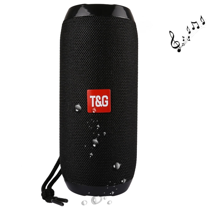 T&G TG117 Hordozható hangszóró, Bluetooth, Fekete