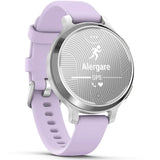 Garmin Lily 2 Active okosóra, 38mm, GPS, szilikon szíj, ezüst/lila jázmin