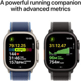 Apple Watch Ultra 3, GPS, Cellular, Carcasa Natural Titanium 49mm, Blue/Bright Blue Trail Loop - M/L