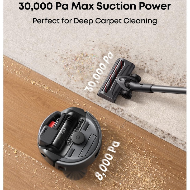 eufy E20 3 az 1-ben robotporszívó, 8000 Pa, önürítő állomás, 5 szintű szűrőrendszer, fekete