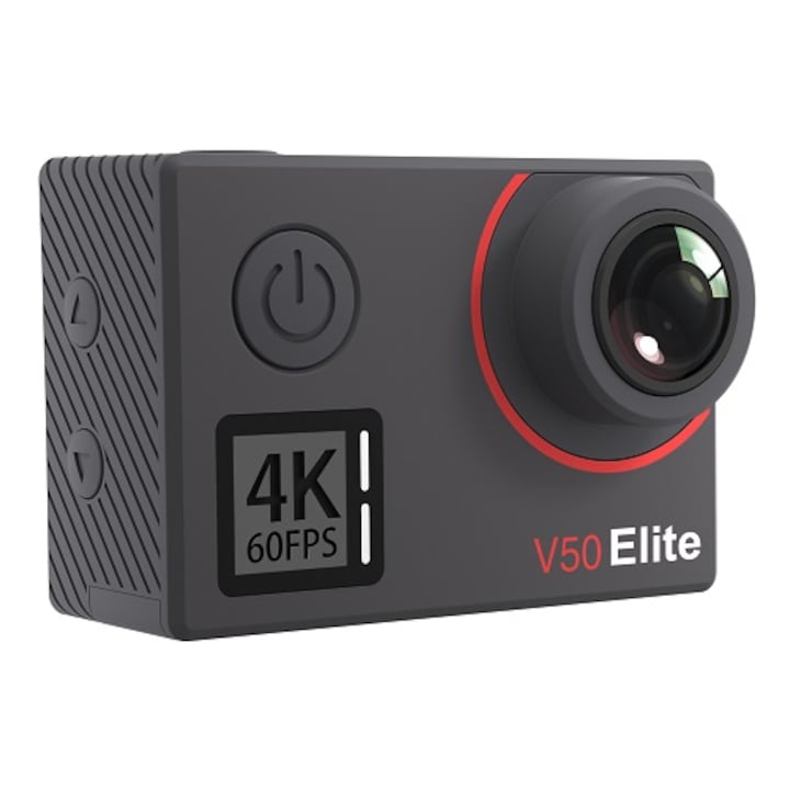 Akaso V50 Elite sportkamera, 4K, 60FPS, 2" érintőképernyő, Wi-Fi, Bluetooth, Fekete