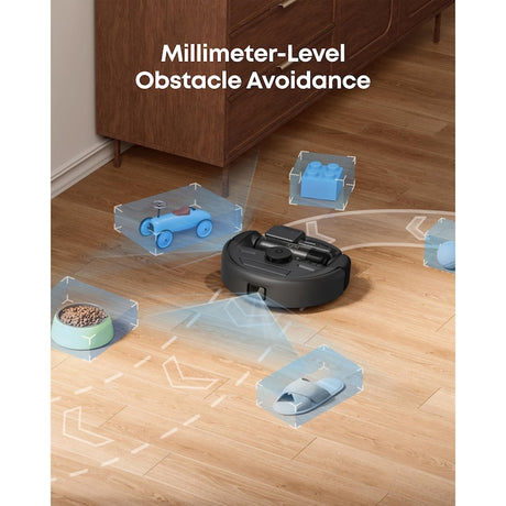 eufy E20 3 az 1-ben robotporszívó, 8000 Pa, önürítő állomás, 5 szintű szűrőrendszer, fekete