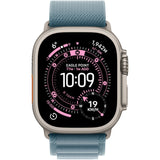 Apple Watch Ultra 3, GPS, Cellular, természetes titánium tok, 49 mm, kék/világoskék Trail Loop - M/L