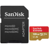 SanDisk Extreme microSDXC 128GB memóriakártya, akár 190MB/s és 90MB/s olvasási/írási sebesség + SD adapter