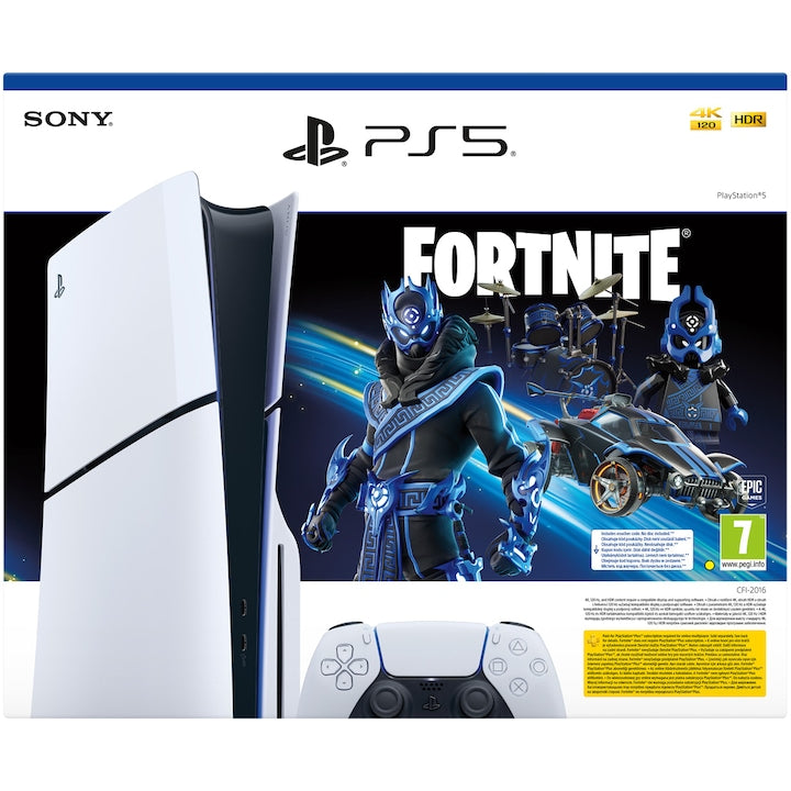 PlayStation 5 Slim konzol, 1TB SSD, D-Chassis, Fortnite Cobalt Star csomaggal