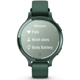 Garmin Lily 2 Active okosóra, 38mm, GPS, szilikon szíj, ezüst/lila jázmin