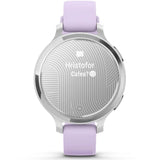 Garmin Lily 2 Active okosóra, 38mm, GPS, szilikon szíj, ezüst/lila jázmin