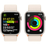 Apple Watch 9, GPS, Starlight alumínium 45mm-es tok, Starlight Sport Loop