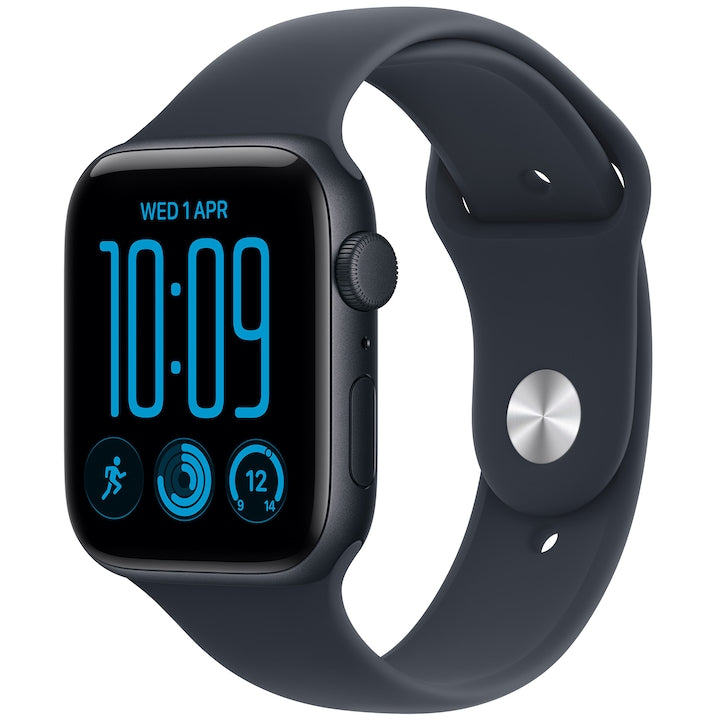 Apple Watch SE 3, GPS, Carcasa Midnight Aluminium 44mm, Navy Blue Sport Band - M/L