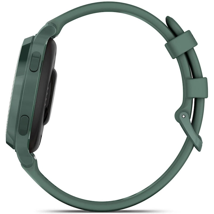 Garmin Lily 2 Active okosóra, 38mm, GPS, szilikon szíj, ezüst/lila jázmin