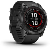 Garmin Fenix 7X Pro Solar okosóra, üveg, fekete szíj, palaszürke