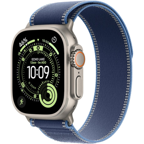 Apple Watch Ultra 3, GPS, Cellular, Carcasa Natural Titanium 49mm, Blue/Bright Blue Trail Loop - M/L - Default Title - NotebookGsm