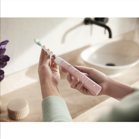 PHILIPS Sonicare DiamondClean Series 9000 HX9911/79 Sonic elektromos fogkefe, 1 hordtáska, 4 C3 fej, töltőállvány, rózsaszín