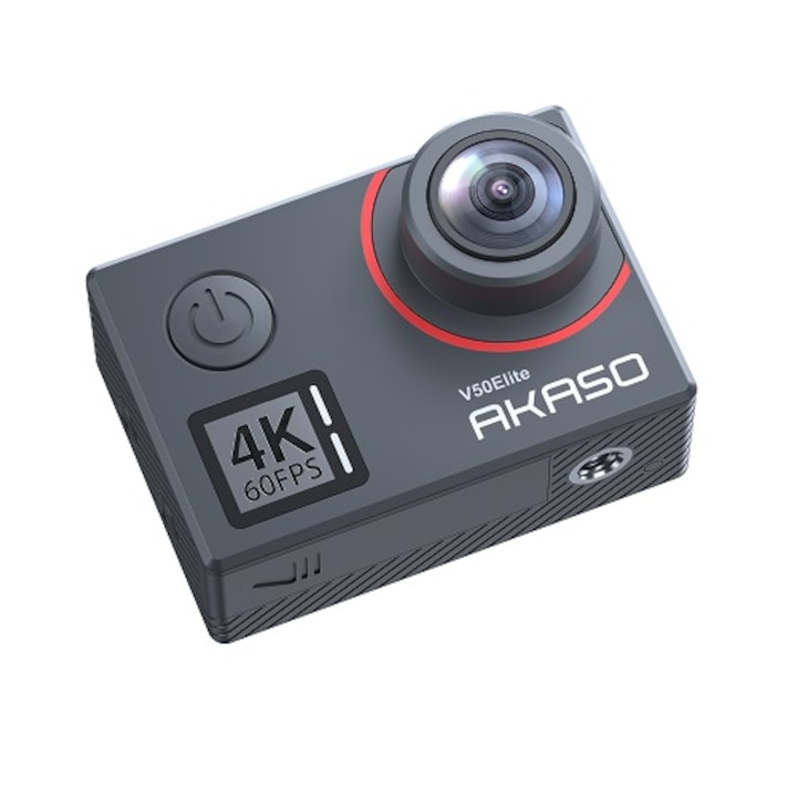 Akaso V50 Elite sportkamera, 4K, 60FPS, 2" érintőképernyő, Wi-Fi, Bluetooth, Fekete