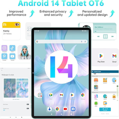 Oukitel OT6 tablet, 10.1" FHD+, 4 GB RAM (+12 GB virtuális), 64 GB, Wi-Fi 6, Android 13, tollal – Vékony, gyors és sokoldalú