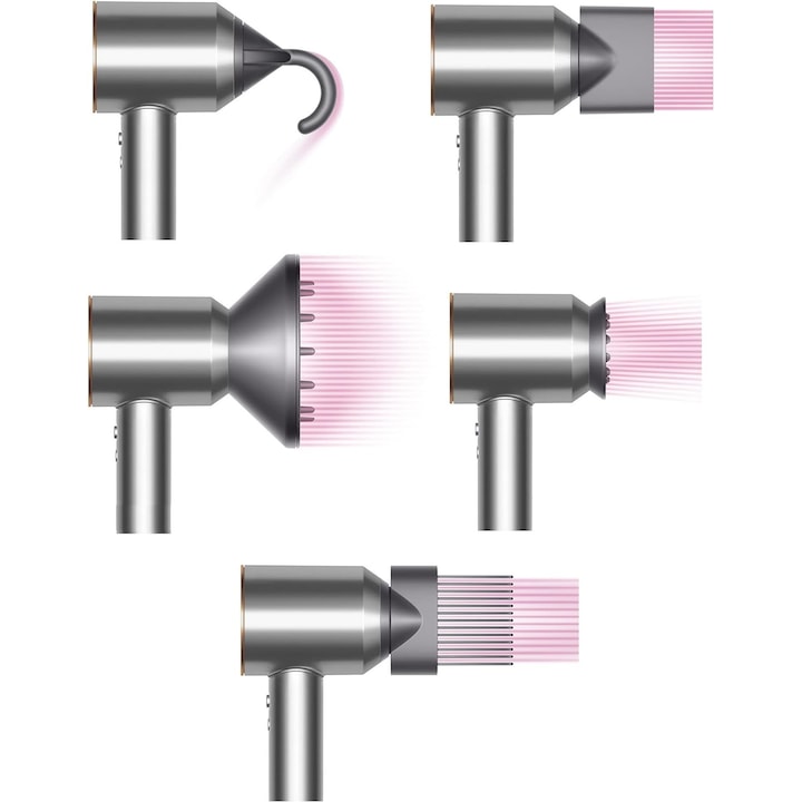 Dyson Supersonic HD07 hajszárító vasaló/fukszia, 5 tartozék