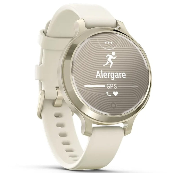 Garmin Lily 2 Active okosóra, 38mm, GPS, szilikon szíj, ezüst/lila jázmin