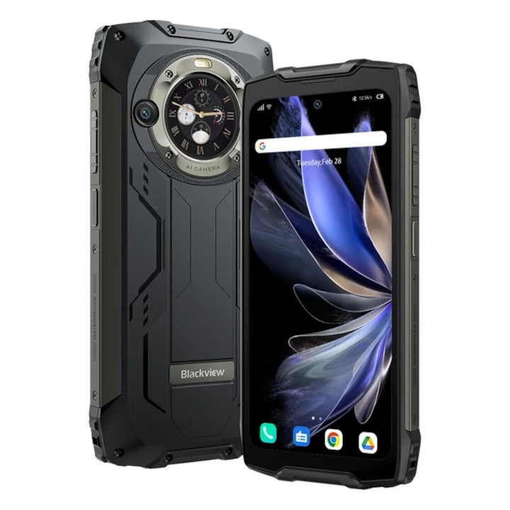 Blackview BV9300 Pro Mobiltelefon, 4G, Dual Screen 6.7"+1.32" FHD+ 120Hz, Black