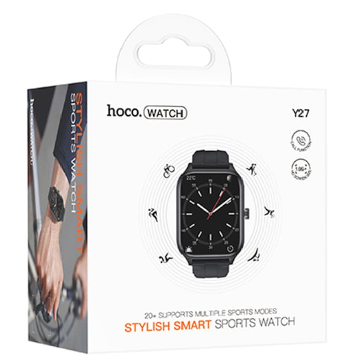 Ceas SmartWatch Hoco (Y27), Sport, BT 5.0, functie de apel, 230mAh, Multilanguage