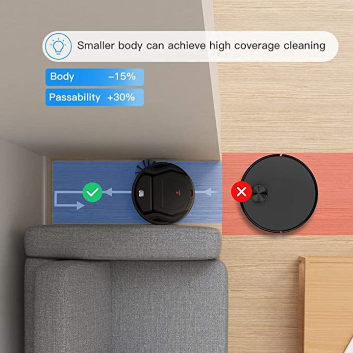 Lefant M201 robotporszívó, 1800 mAh, 0,5 l, 4 takarítási funkció, 100 perc üzemidő, hangvezérlés, 360 fokos érzékelő