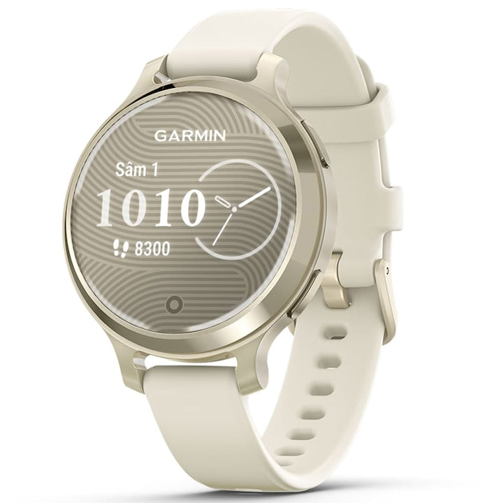 Garmin Lily 2 Active okosóra, 38mm, GPS, szilikon szíj, ezüst/lila jázmin
