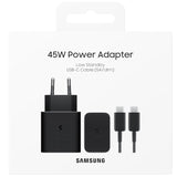 Samsung Super Fast Charger Adapter 45W hálózati töltő, USB Type-C, Low Standby, Type-C kábel (5A), Fekete