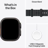 Apple Watch Ultra 3, GPS, Cellular, Carcasa Black Titanium 49mm, Black Ocean Band