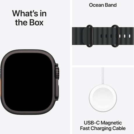 Apple Watch Ultra 3, GPS, Cellular, Carcasa Black Titanium 49mm, Black Ocean Band