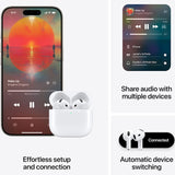 Apple AirPods 4. generációs fülhallgató, Active Noise Cancellation, Fehér