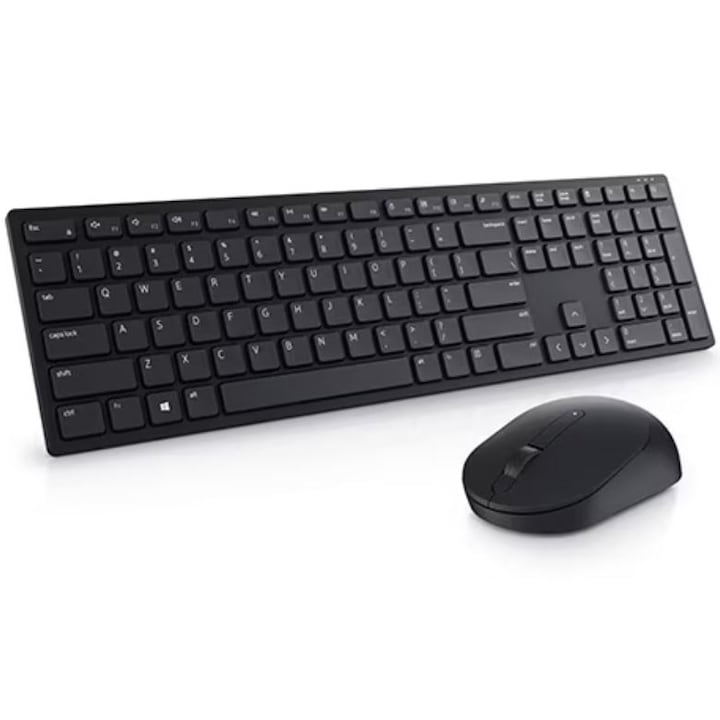 Kit tastatura + mouse wireless Dell KM5221W, retail box, US International layout, Negru