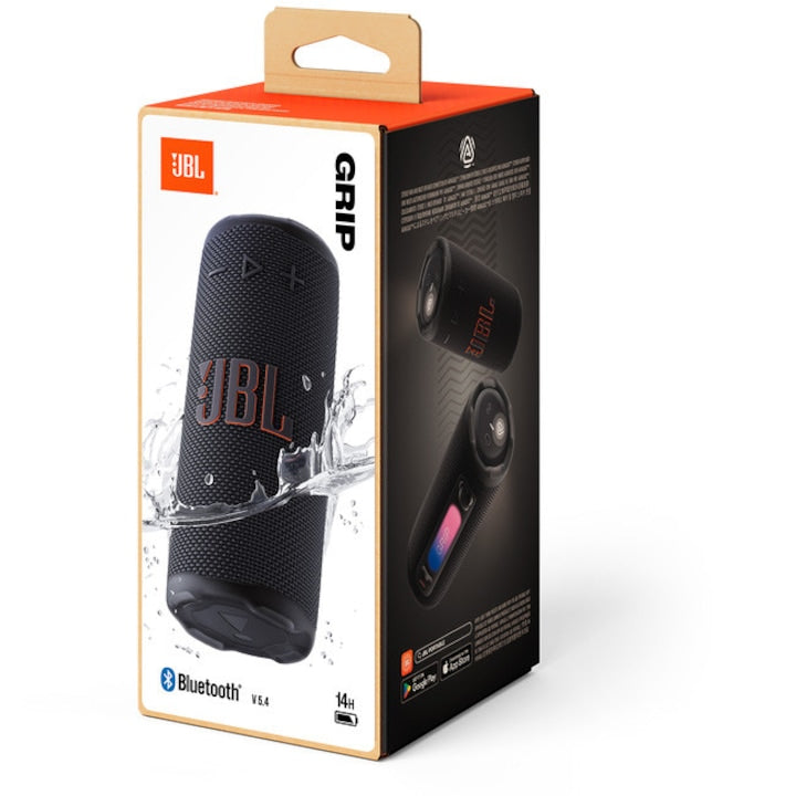 Boxa portabila JBL Grip, Bluetooth, Pro Sound, Auracast, Autonomie 14 ore, Lumina ambientala, IP68