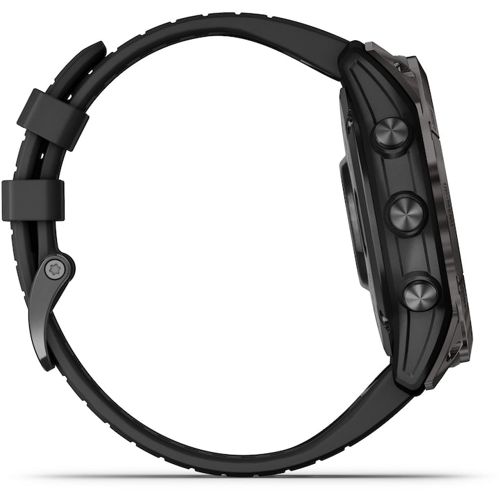 Garmin Fenix 7X Pro Solar okosóra, üveg, fekete szíj, palaszürke