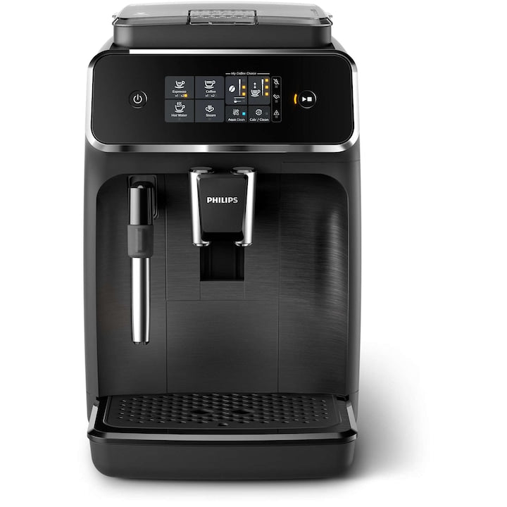 Espressor automat Philips, sistem de spumare a laptelui, 2 bauturi, filtru AquaClean, 15 bar, rasnita ceramica, optiune cafea macinata, Negru