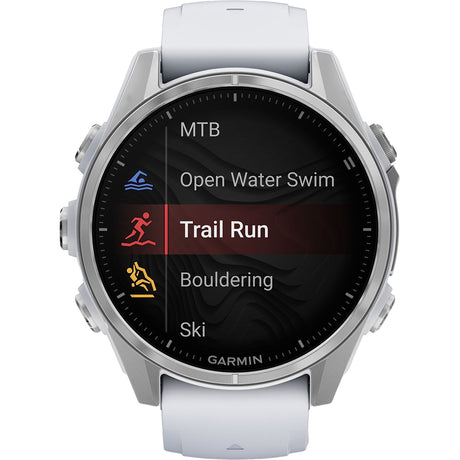 Garmin fenix 8, 43 mm, AMOLED, üveg, rozsdamentes acél, ezüst, fehér szilikonszíj - Multisport okosóra