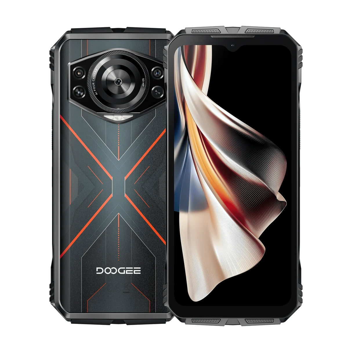 Doogee S Cyber Mobiltelefon, Red, 20GB RAM (8GB + 12GB Expandable), 256GB ROM, 50MP Camera, 10800mAh