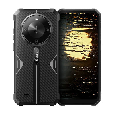 FOSSiBOT F105, 4G, 6,745” HD+, 12 GB RAM (4 GB + 8 GB bővíthető), 64 GB ROM, 20 MP, Android 14, MT8768 Octa-Core, NFC, 10300mAh, Dual SIM, Fekete